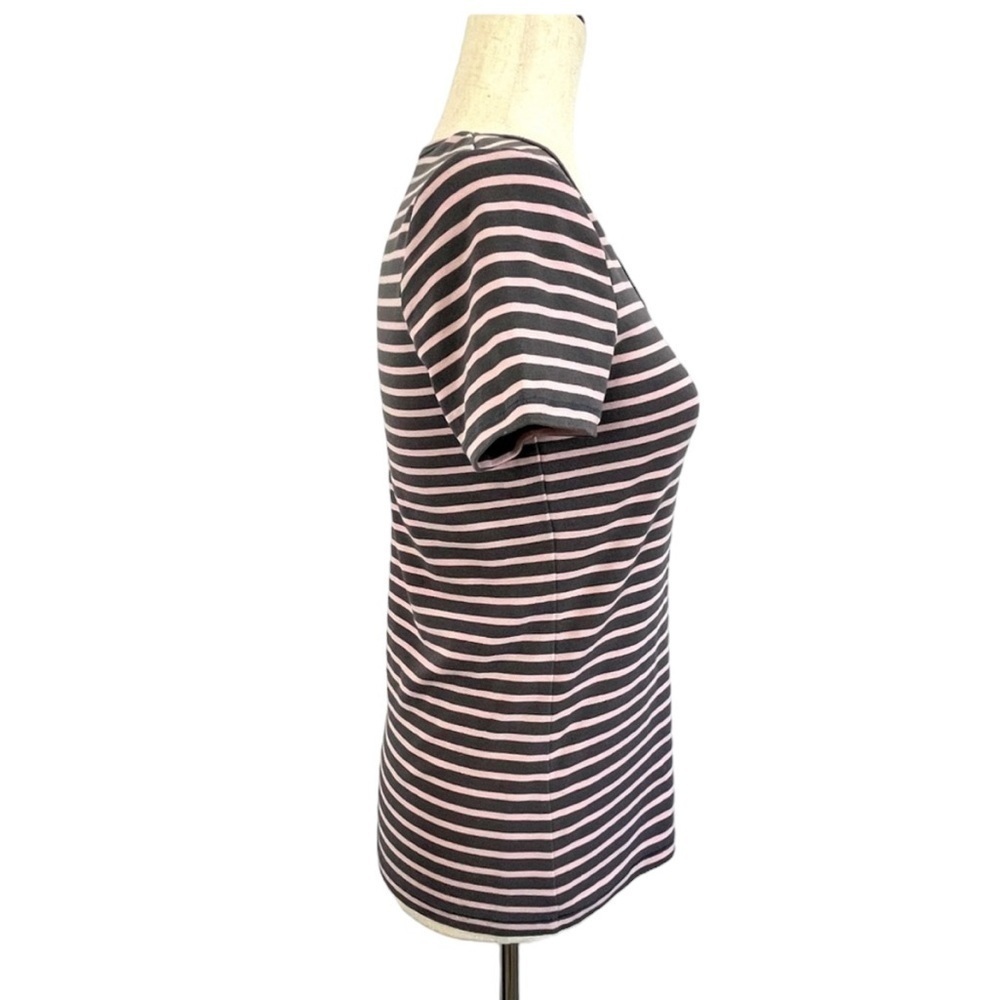 Boden Short Sleeve Scoop Neck Knit Top. Pink and Grey. Size 8. #614 - Picture 2 of 4
